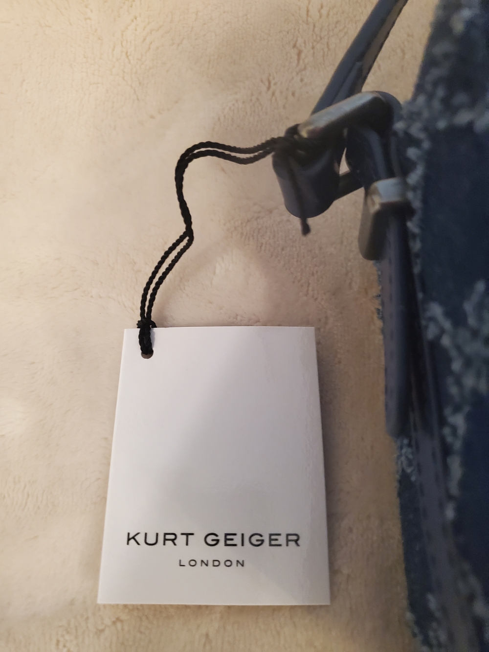 Kurt Geiger Denim Quilted Crossbody Bag - Picture 8 of 9